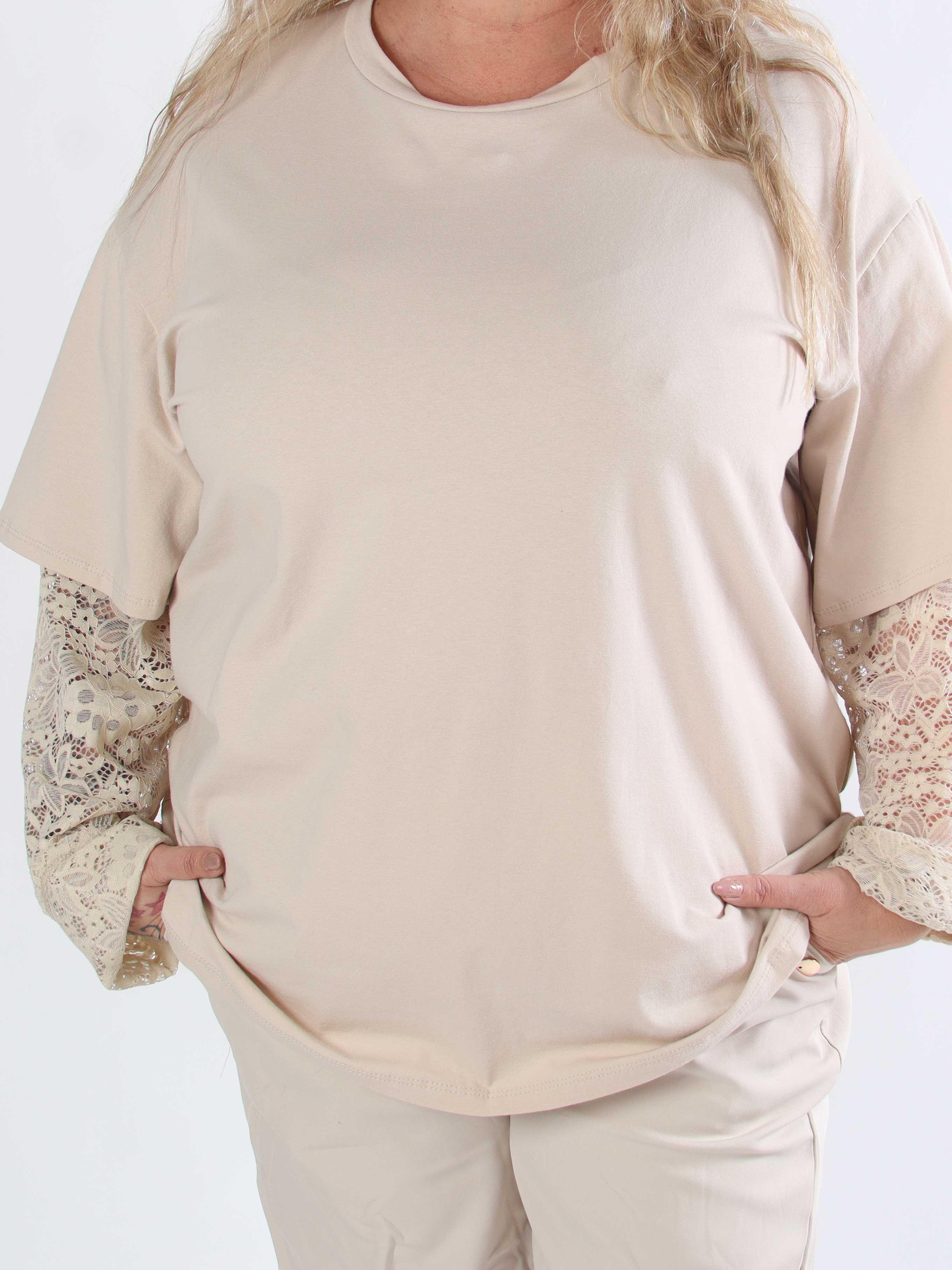 Valerie - T-shirt i bomuld med lange blonde ærmer